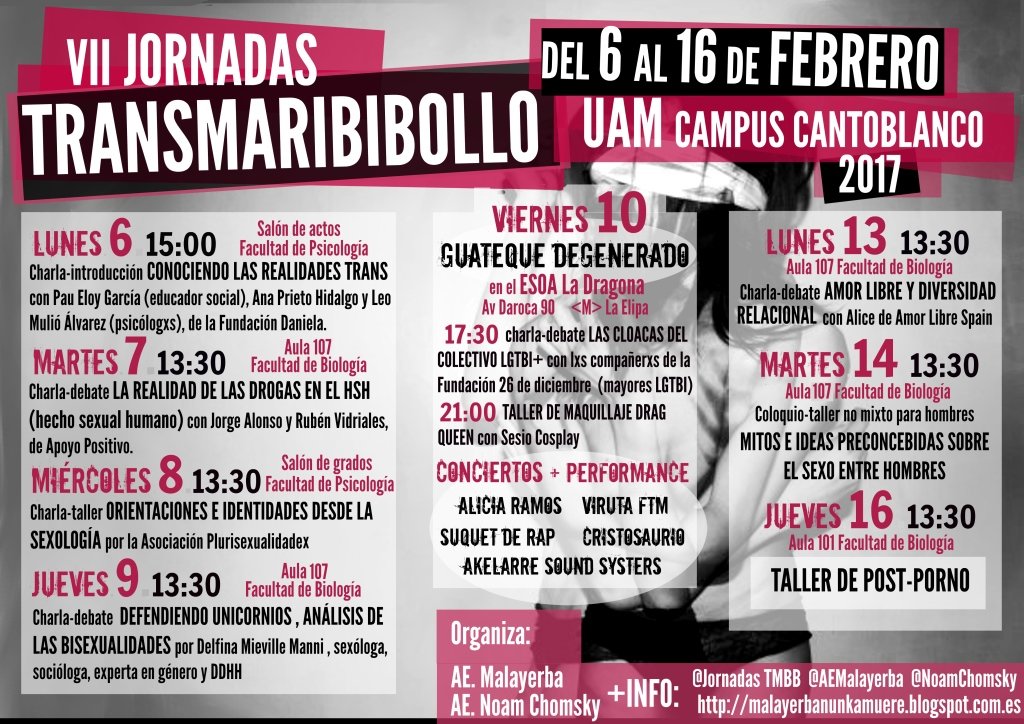 JornadasTMBB's tweet photo. VII JORNADAS TRANSMARIBIBOLLO del 6 al 16 de Febrero 🌈🎉 https://t.co/ukafKlnBGS