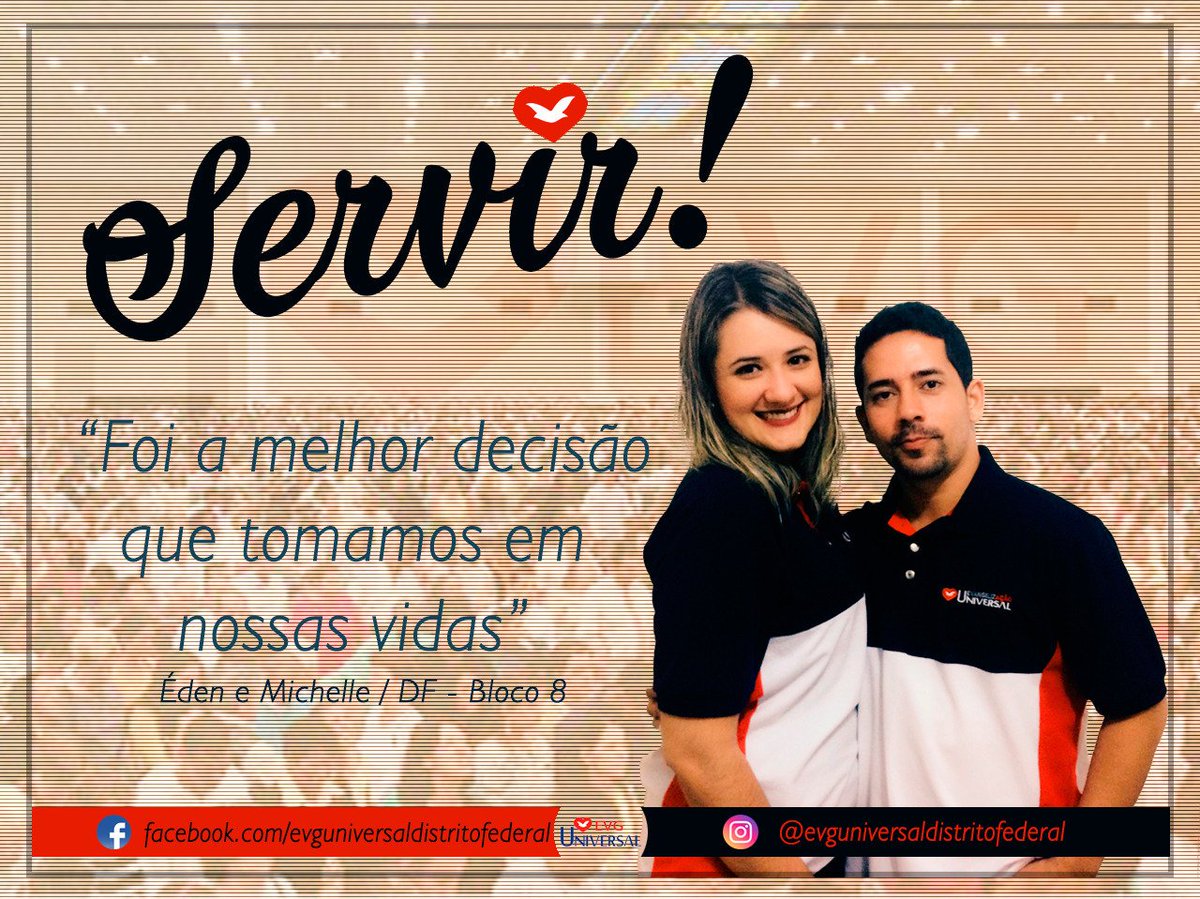evguniversaldf's tweet photo. O casal de #Evgs Éden e Michele Basílio, da IURD Riacho Fundo I, deseja a todos um excelente dia.
#Bom_Dia
#EvgUniversalDF https://t.co/8sn2X31KAl