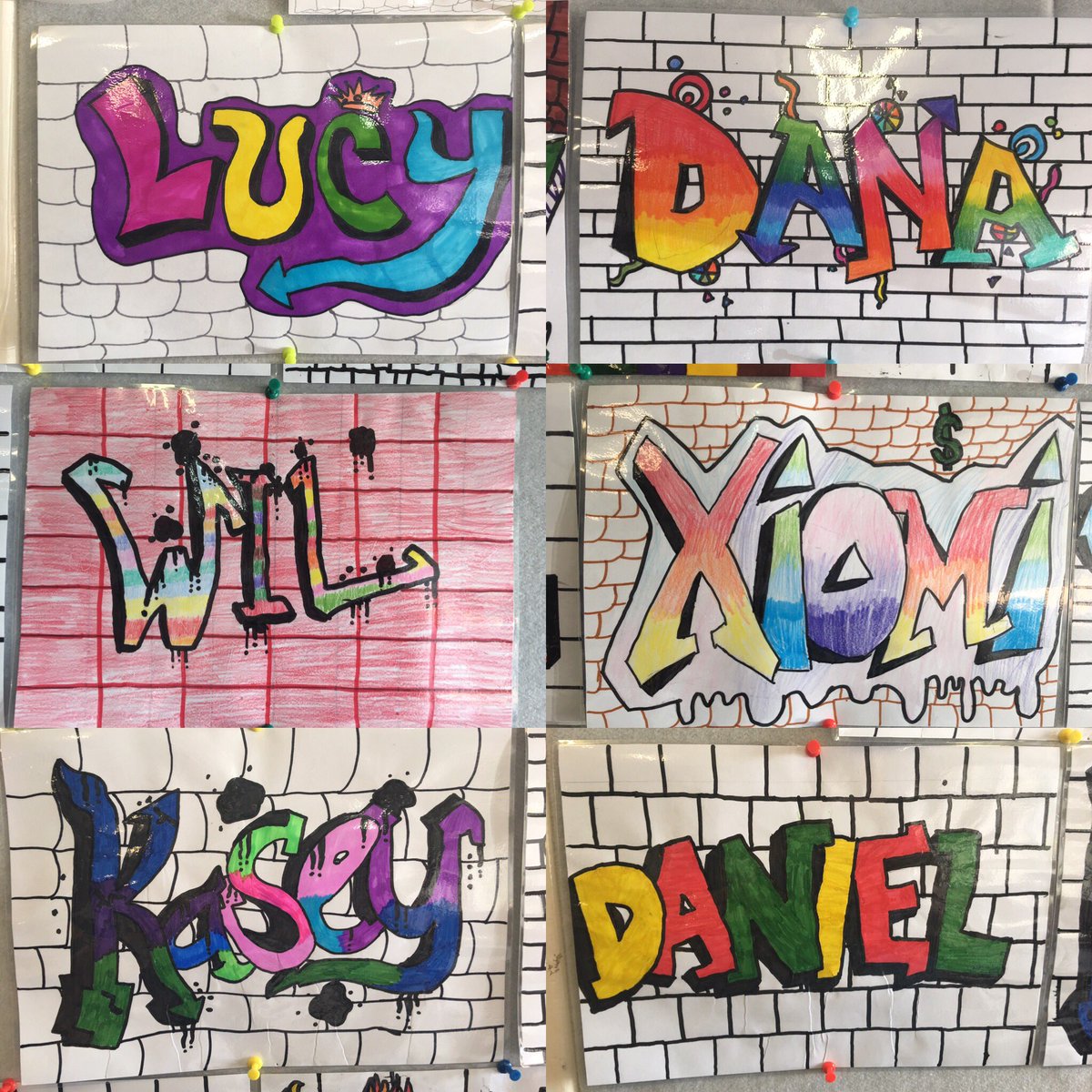 ssinspire's tweet photo. Our name graffiti art turned out great! Look at the variety and the colours π¨ #sdps #adelaidelearners #aussieclass https://t.co/gNTeptZDBW