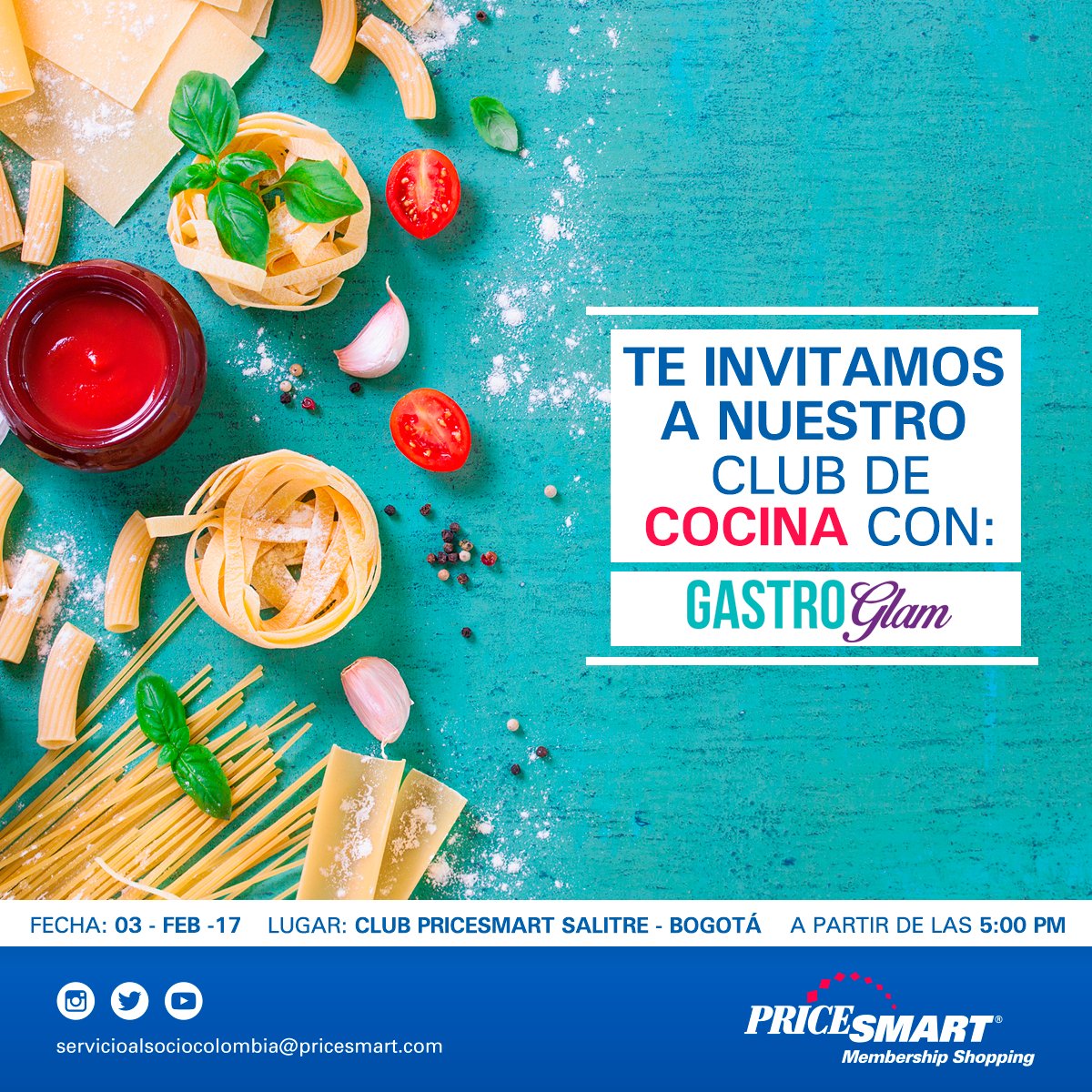 PriceSmartco's tweet photo. Disfruta hoy viernes 3 de febrero en nuestro Club #PriceSmartCo de Salitre nuestro Club de Cocina y Tips con @GastroGlam. ¡Te Esperamos! https://t.co/xnFCof0MQN