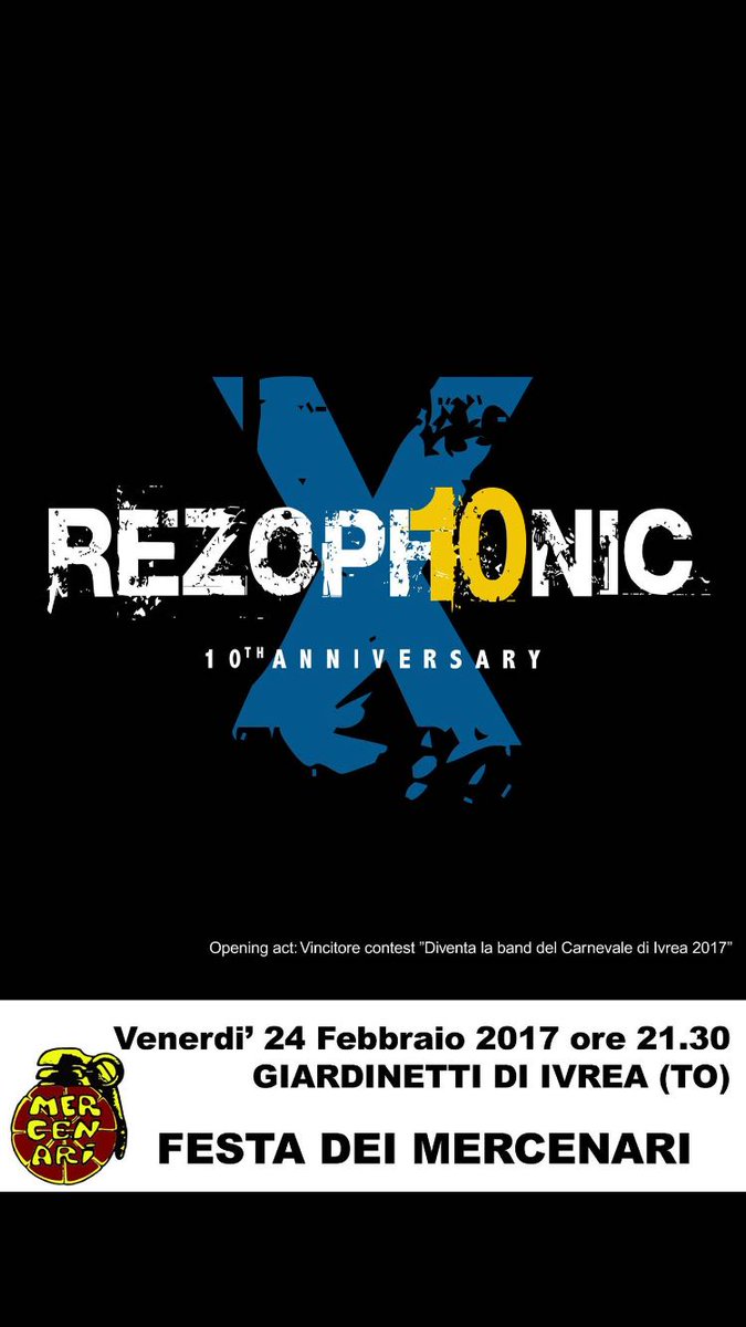 RezoOfficial's tweet photo. #RezoLIVE
VenerdΓ¬ 24 Febbraio alle 21.30 suoneremo durante la festa del Carnevale di Ivreaβ!
Pronti per un po' di rock?π€π» https://t.co/qCQijnpZtj