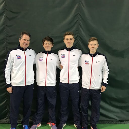 keygardenkim's tweet photo. @HKCC040616 picture of Harry with GB Team out in Ukraine at European Winter Cup by Head @head_tennis @wendelkencan https://t.co/5syImGYKMX
