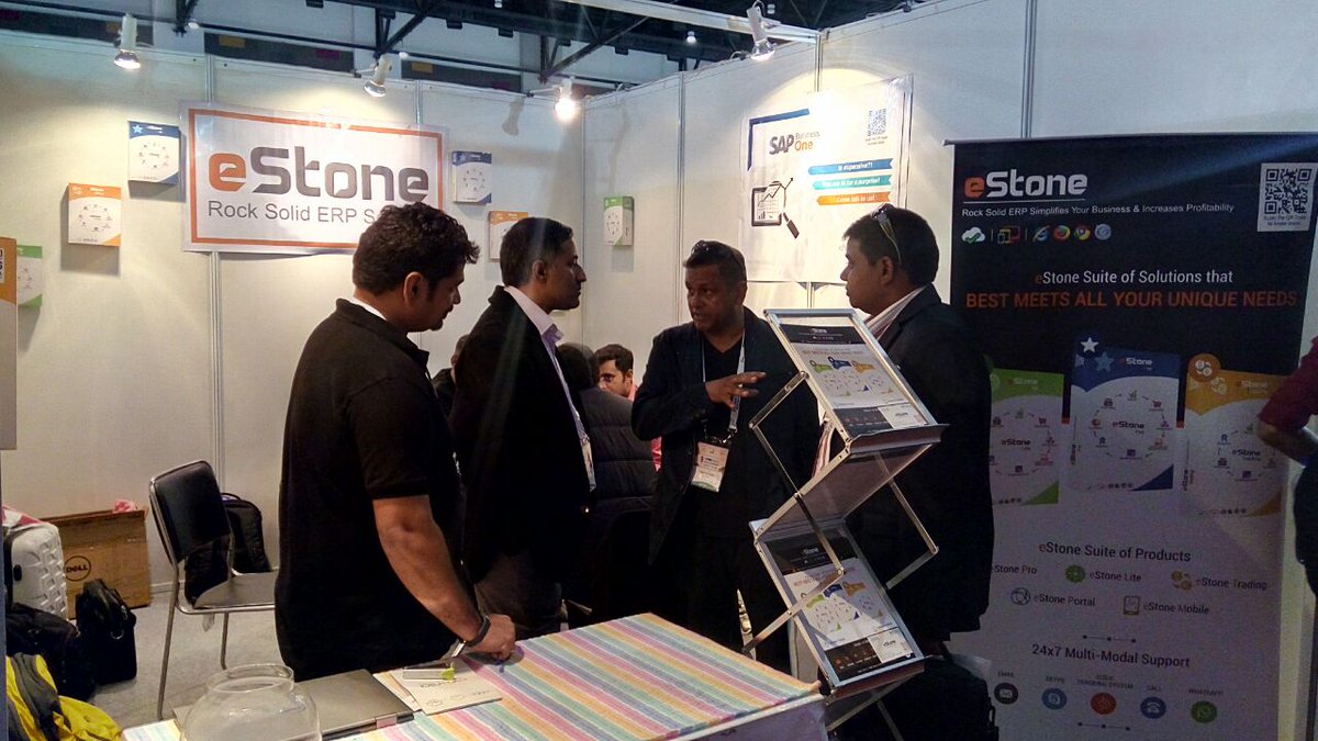 enoahisolution's tweet photo. @enoahisolution creating a buzz at #Stonemart2017.@ManojSherman &amp; @krishmukesh facilitating B2B customers about @eStoneERP &amp; #SAPBusinessOne https://t.co/AfSc4zqK2S