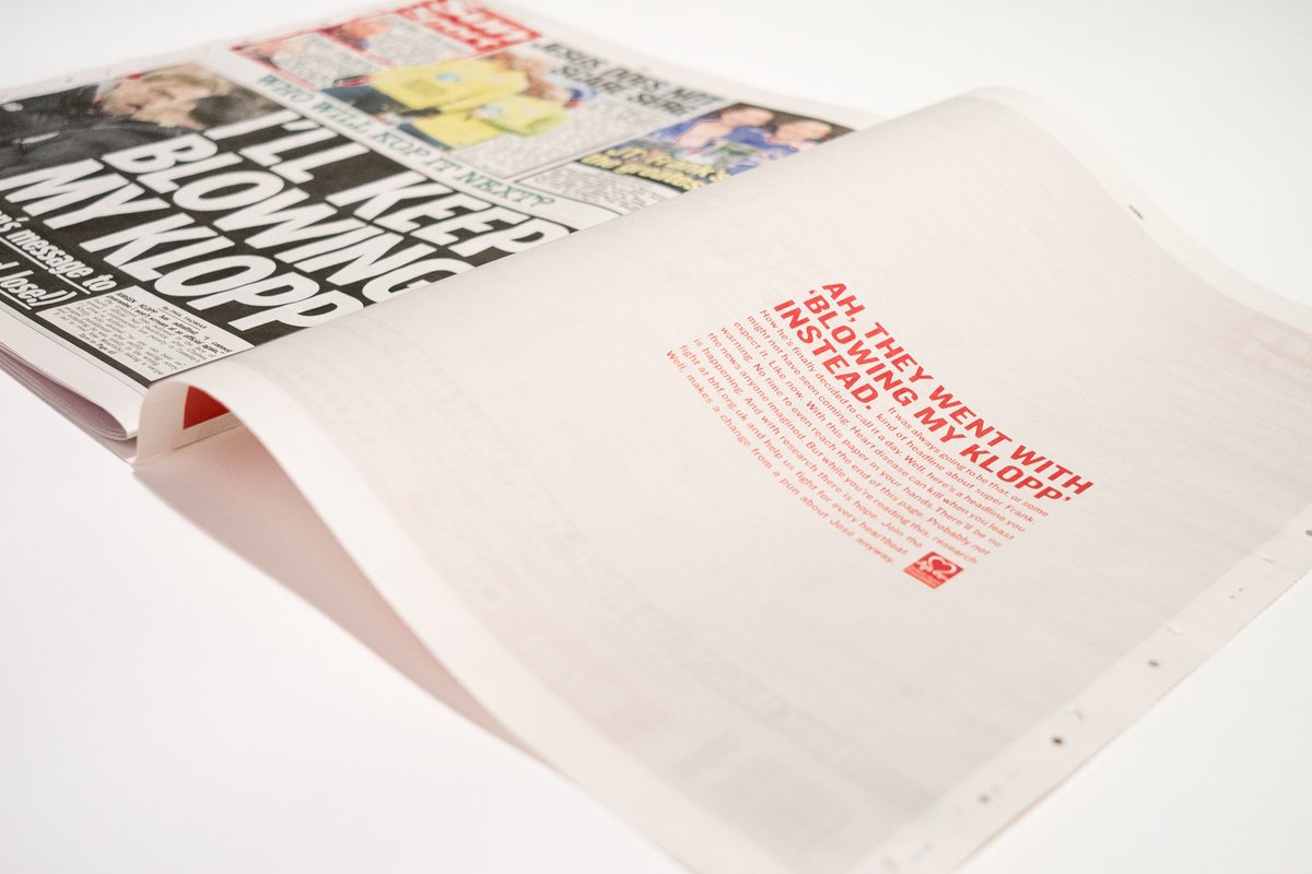 Get your hands on <a href="/TheSun/">The Sun</a> today to see our 'Unexpected' work for <a href="/TheBHF/">British Heart Foundation</a> in their first ever bespoke editorial takeover! ❤️ <a href="/PHD_UK/">PHD UK</a> 🗞️