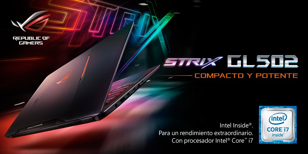 ASUSROGES's tweet photo. ROG Strix #GL502 | Disfruta de los últimos juegos con un equilibrio ideal entre rendimiento y portabilidad.
► https://t.co/4kUqibXWLx https://t.co/uyo7ueGN0P