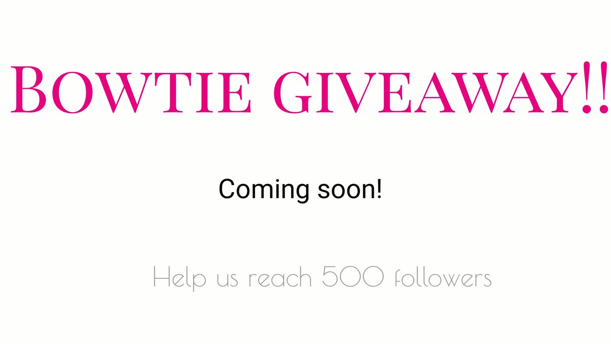 KittyKlassique1's tweet photo. When we reach 500, be in with a chance of winning one of our lovely bowties! Get following us!! #freebe #winner #followers #followus #bowtie https://t.co/rH9LIhPKJt