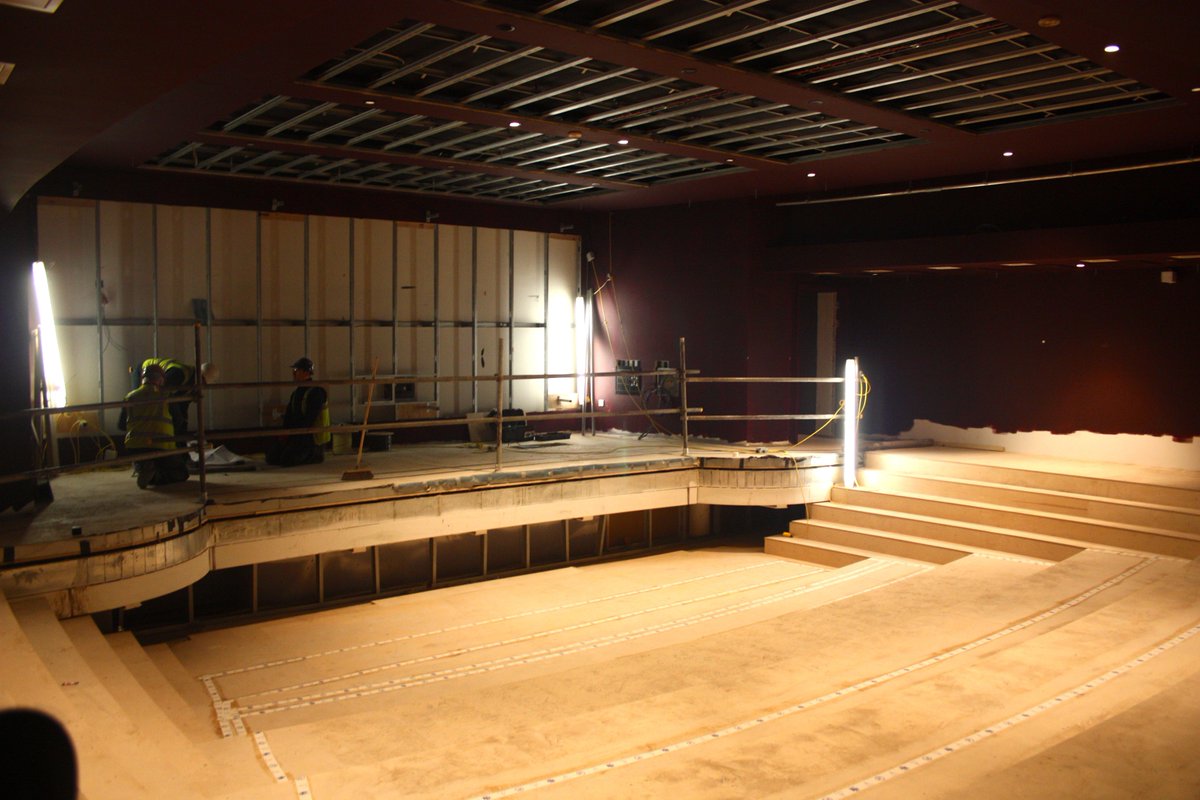 StoryhouseLive's tweet photo. First up - the #Storyhouse cinema, inside and out. When it's finished, we'll be able to light up the outside of the box! https://t.co/BBNfpJNXkl