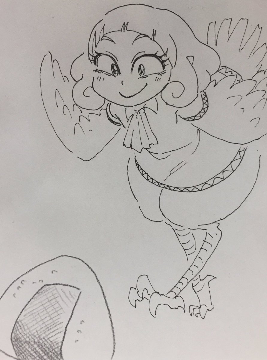 色塗りの練習しようと思ってよなこさんのコッコちゃん描いたら線画が可愛く描けすぎて色塗る勇気がなくなってしまったため、これにて完成、完成です 