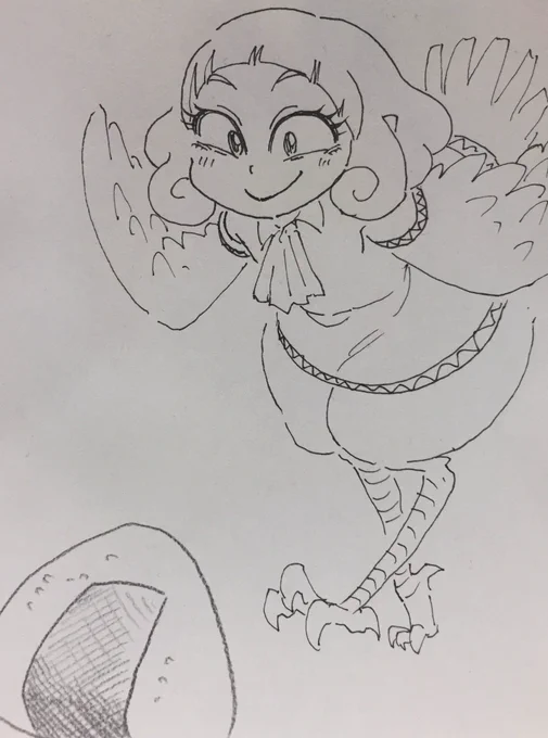 色塗りの練習しようと思ってよなこさんのコッコちゃん描いたら線画が可愛く描けすぎて色塗る勇気がなくなってしまったため、これにて完成、完成です 