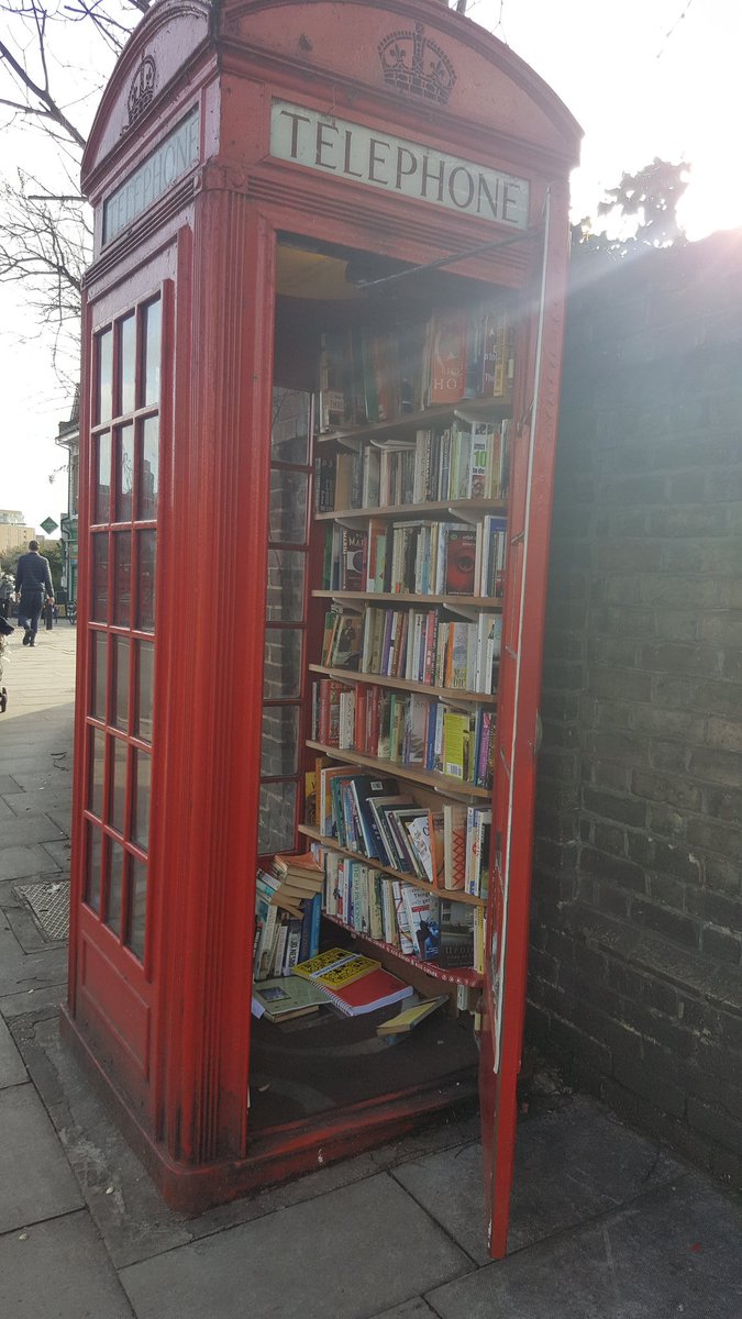 This is why I #LoveLondon. A phonebooth turned bookbooth! #reading #lovebrockley #FridayFeeling