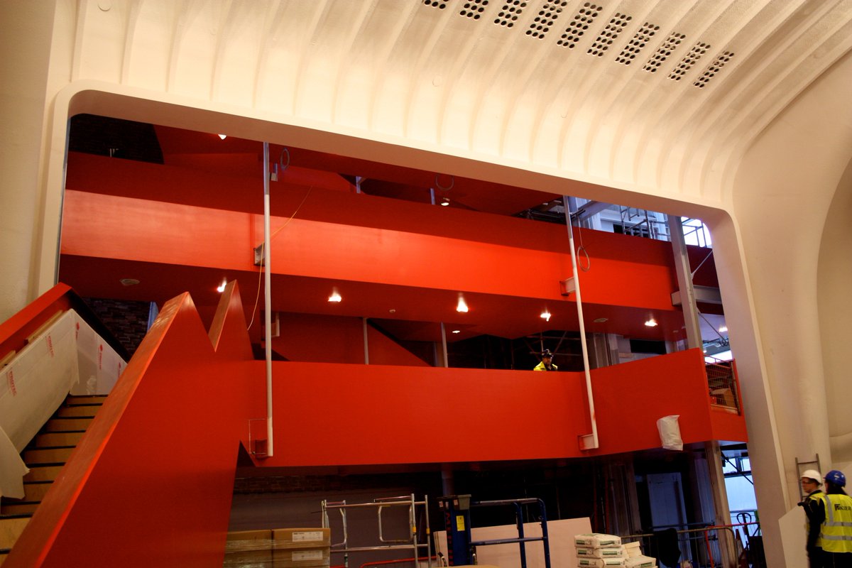 StoryhouseLive's tweet photo. Next up - 80 years ago this proscenium arch formed the old Odeon cinema screen! We've kept many art deco features for the new #Storyhouse. https://t.co/T4RAH0SHoW