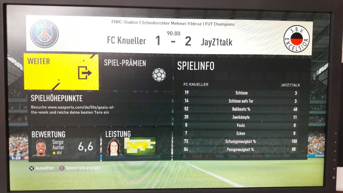 DeHammerFIFA's tweet photo. Wenn man das erste Spiel verliert bei #FUTChampions ... Beide Tore von ihm Longshots...
Ich versteh das Game nicht...
#NoSkillJustLuck https://t.co/wHu4tvLwB9
