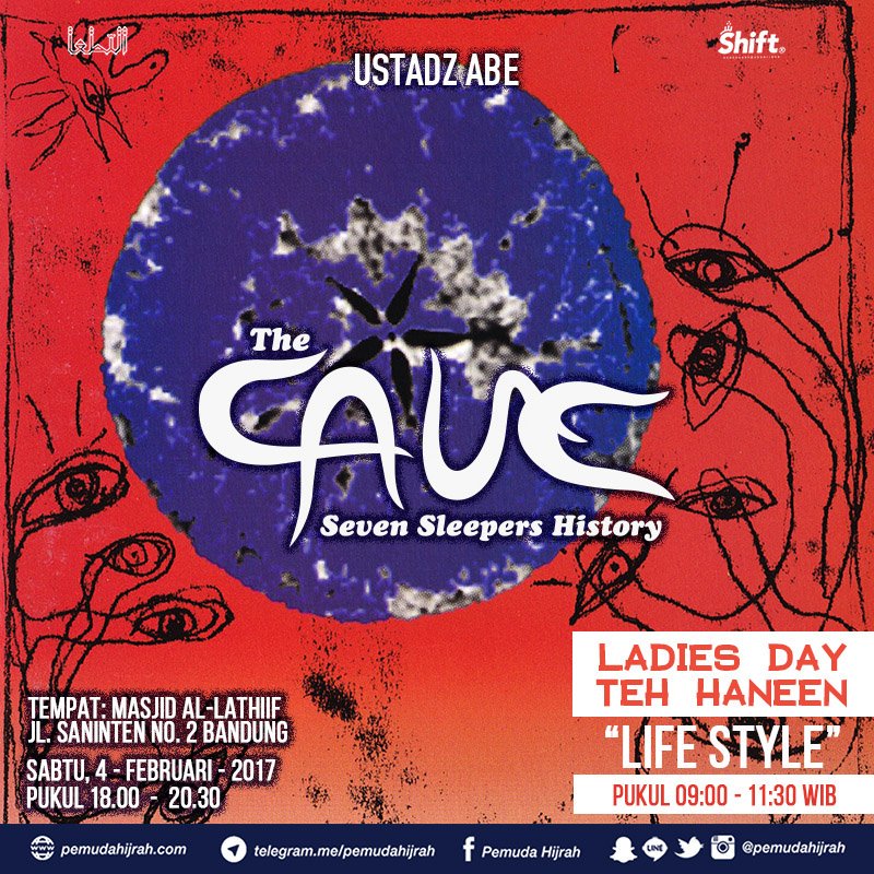 Satnight
18:00 - 20:30
Ustadz Abe
LADIES DAY 
09:30 - 11:30
Teh Haneen
Sabtu, 4 Febuari 2017
@ Masjid Al Lathiif
Jl. Saninten No. 2 Bandung