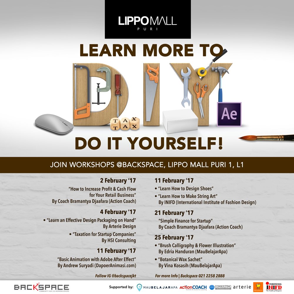 Lippo Mall Puri On Twitter Join Workshops At Backspace Lippomallpuri This February