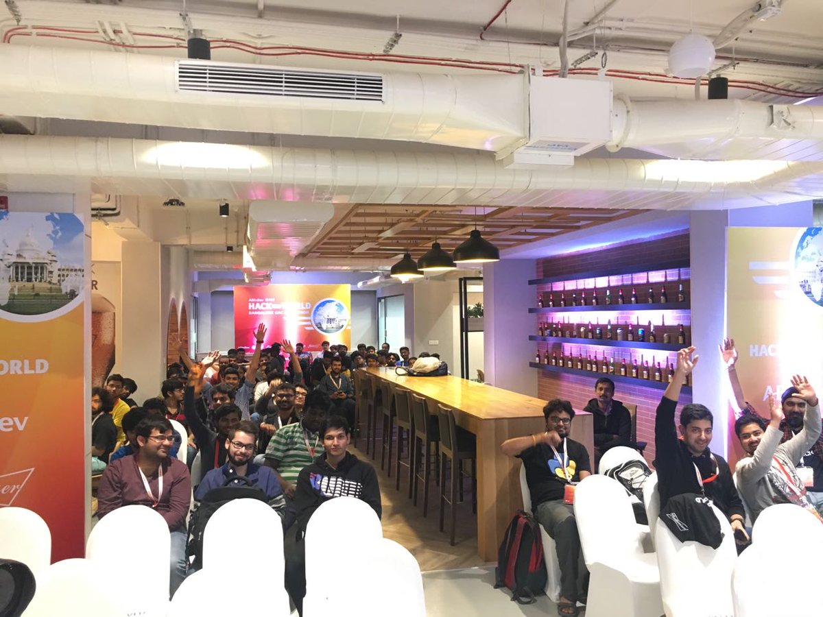 AngelHack's tweet photo. It's about to be a packed house here at the #HackTheWorld hack! @ABInBevNews https://t.co/UsnM75uvgt