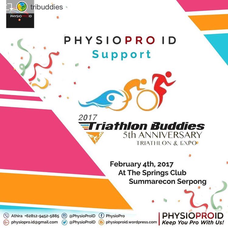 Repost from <a href="/tribuddies/">Triathlon Buddies</a> <a href="/TopRankRepost/">Top Rank Repost</a> <a href="/physioproid/">PhysioProID</a> will support our triathletes at our 5th Anniversary event at our venue on this Saturday.