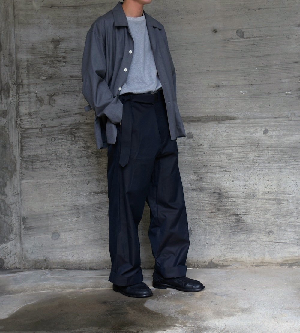 AURALEE FINX CHAMBRAY BELTED WIDE PANTS 最低販売価格 www