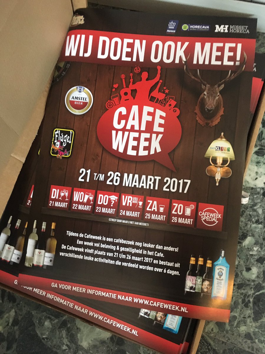 De promo posters zijn binnen! Schrijf je zaak nog snel in voor de cafeweek.nl #beleving