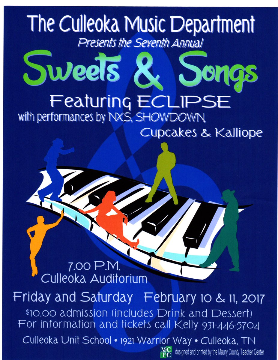 MauryCoSchools's tweet photo. #culleoka #mcpsarts Sweets &amp; Songs tonight &amp; tomorrow night 7 PM only $10. @pdl1152 https://t.co/4L6v5MnJP6