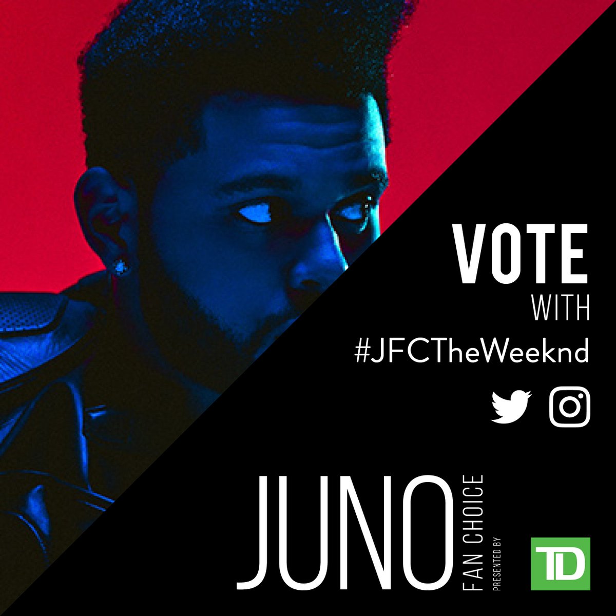 TheJUNOAwards's tweet image. RT to vote for @theweeknd for JUNO Fan Choice Award presented by @TD_Canada! #JFCTheWeeknd