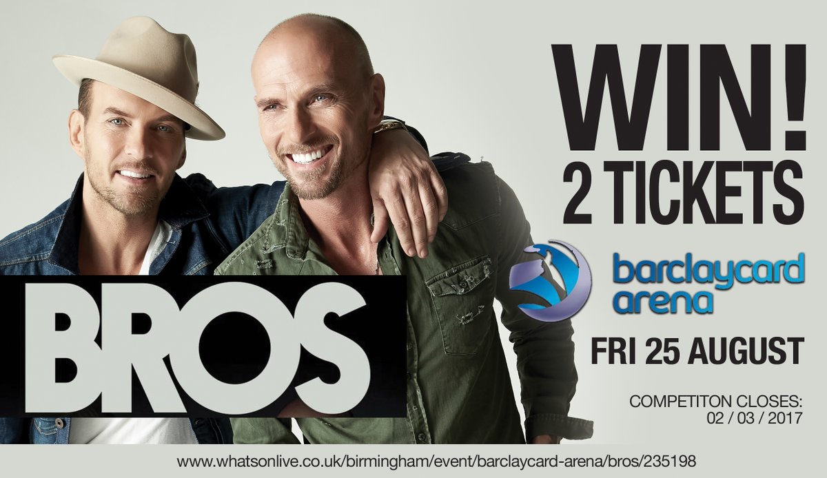 #WIN!
2 TICKETS to see Bros featuring <a href="/mattgoss/">Matt Goss</a> + @LukeGoss at <a href="/BcardArena/">We've Moved!</a> 25 Aug. Simply RT before 2/3 to enter!