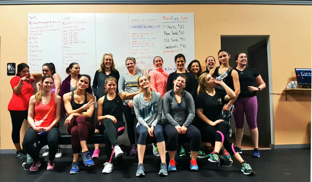 CFMindfire's tweet photo. #LadiesNight was BUMPIN' last night! Join us Thursday 2/16 for more fun! #MindFireFit #CrossFit https://t.co/v2gP5xbMju