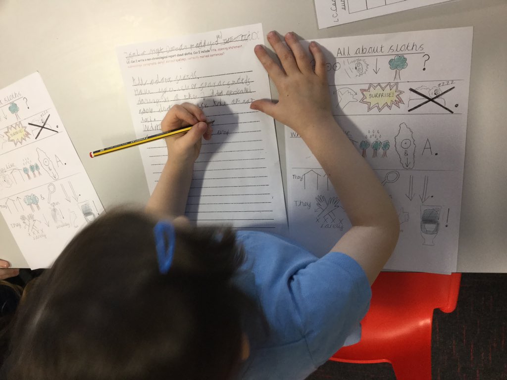 MrsLHByrne's tweet photo. Our practise attempts at using the text map to write a 'Report about Sloths' #talk4writing #proud @PieCorbett https://t.co/oIFH2mtxMw
