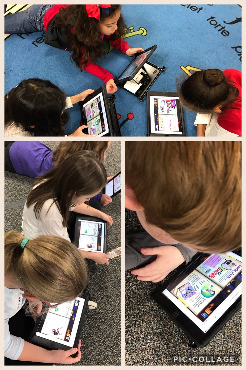 HewittElemMusic's tweet photo. Reading about the importance  jazz using @QuaverMusic with @HewittElem 3rd and 4th grade students. #teamhewitt2016 https://t.co/OwagHC44F4
