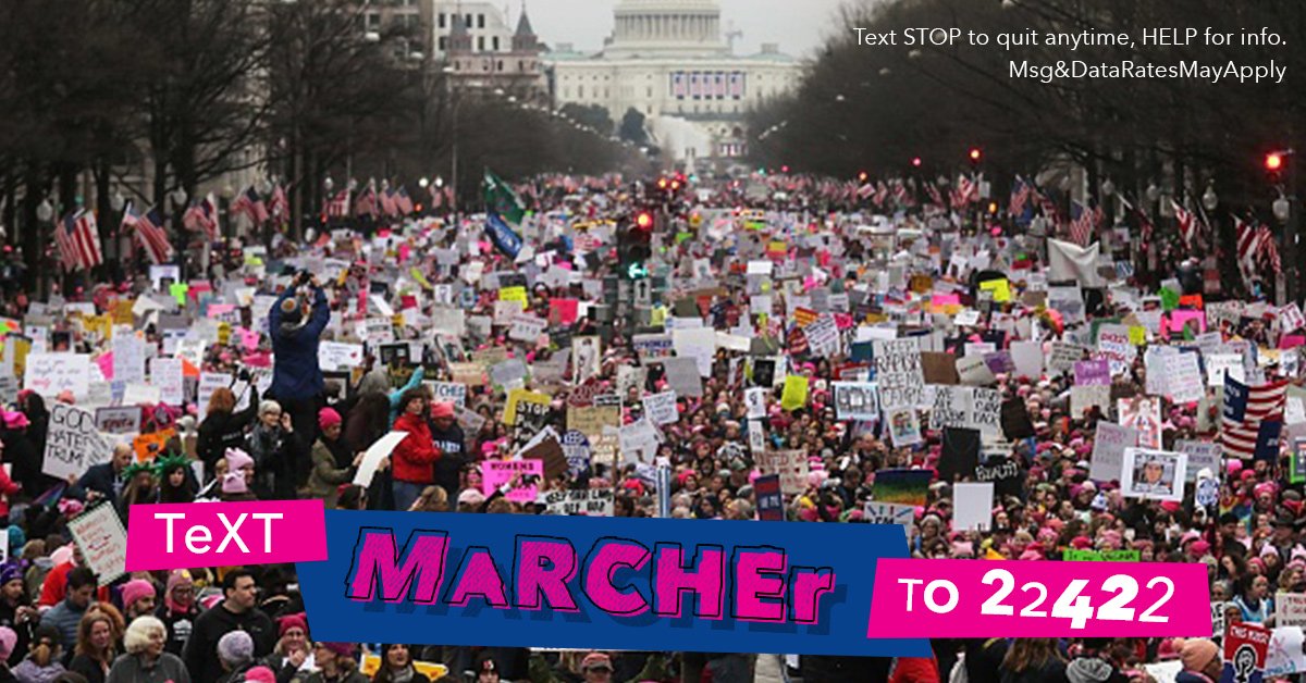 PPFA's tweet image. First we marched, now we DEFY. Text “MARCHER” to 22422 to continue the fight &amp;amp; stand with Planned Parenthood! #IDEFY