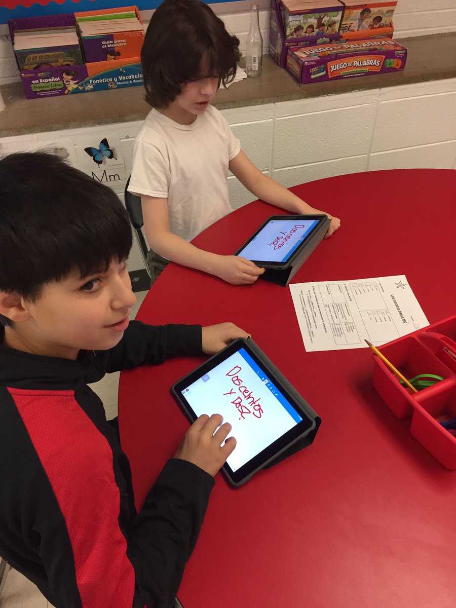 5th graders practicing higher numbers in Spanish using baiboard app! #engage109 #wilmot109 <a href="/ElemSpanish109/">Deerfield109 Spanish</a>