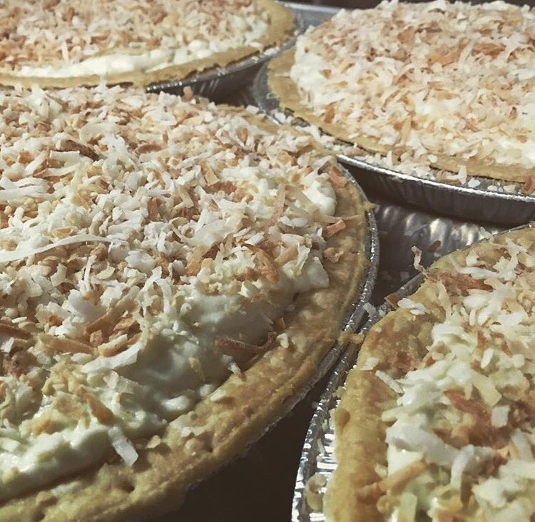 WednesdayPieDen's tweet photo. Our new pie flavor may inspire you to book a Tropical vacation. Welcome to the menu, Piña Colada! https://t.co/uSgUfXrYfg