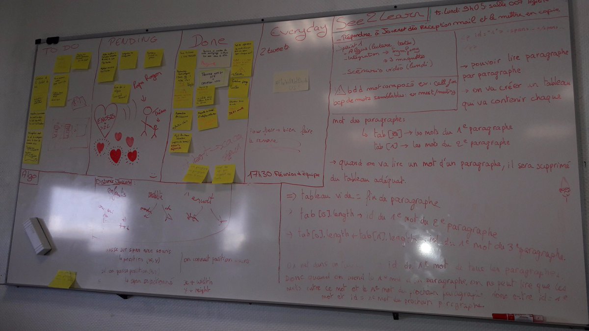SeeTo2Learn's tweet photo. Tableau super plein à la fin de cette 2ème semaine pour @SeeTo2Learn @njournet #LPDAWIN https://t.co/oCenMOnlTA