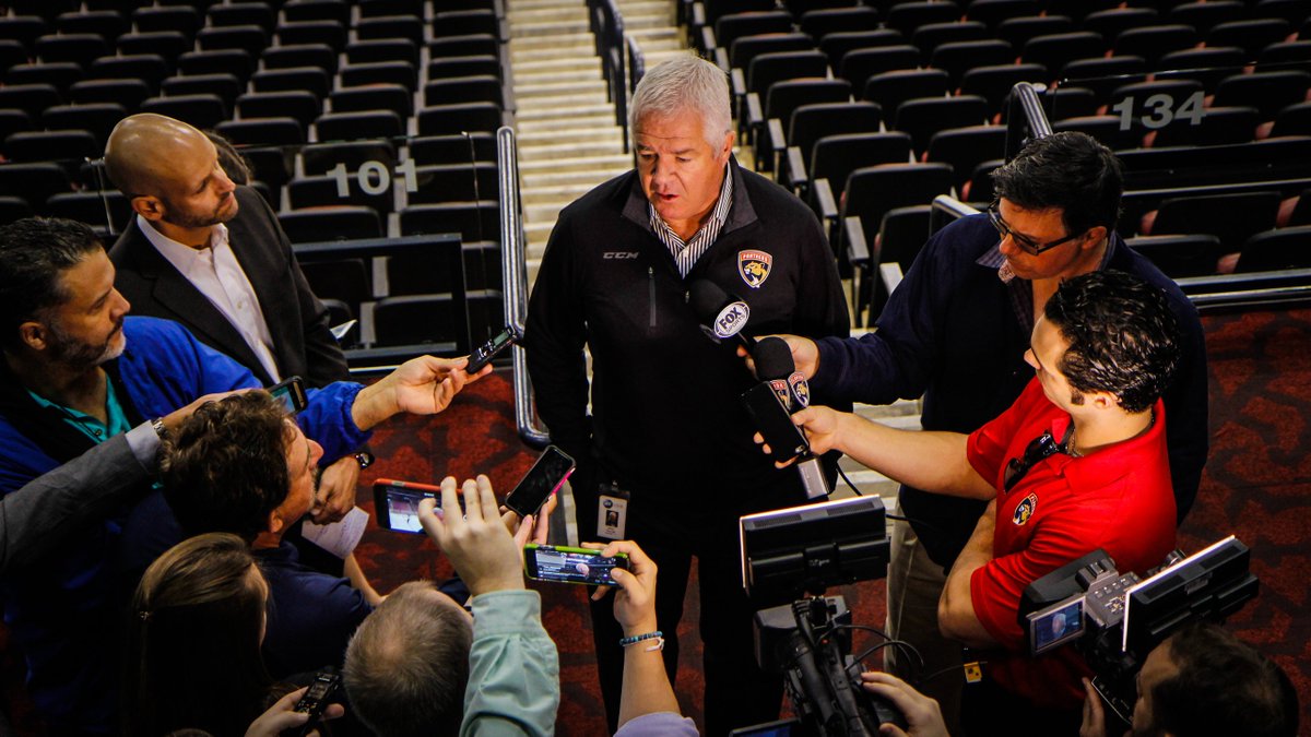 FlaPanthers's tweet photo. Tallon: "It's the first time all year we haven't had anyone on IR," notes that he's proud of the team for staying in the hunt. https://t.co/wfUgTpgzl4