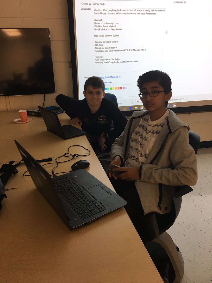 STEM_DavidHa's tweet photo. @AfrazAIqbal and @marco_a_oyarzun working hard with me to start our #makerfaire project! #stemlc https://t.co/jyISlDQA54