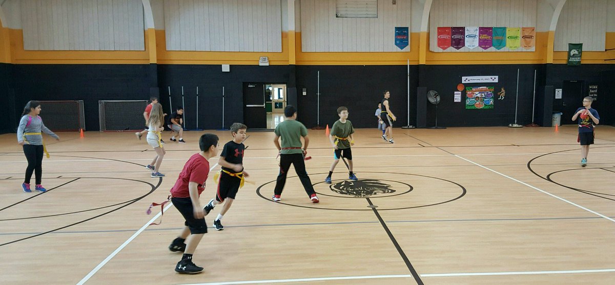 Panthers PE getting ready for the super bowl with a little flag football with Mr. Charron #wearelamphere