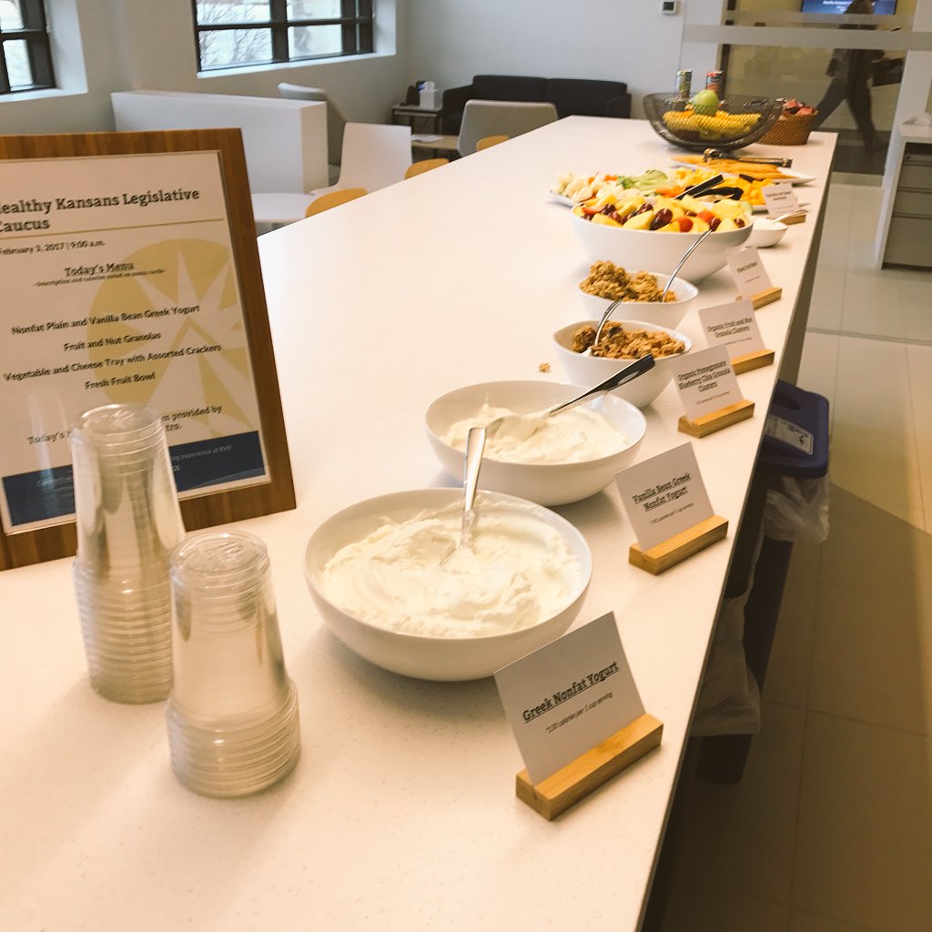 Love having a healthy breakfast to kick off the first meeting of the #ksleg Healthy Kansans Caucus at <a href="/KHIorg/">Kansas Health Institute</a>
