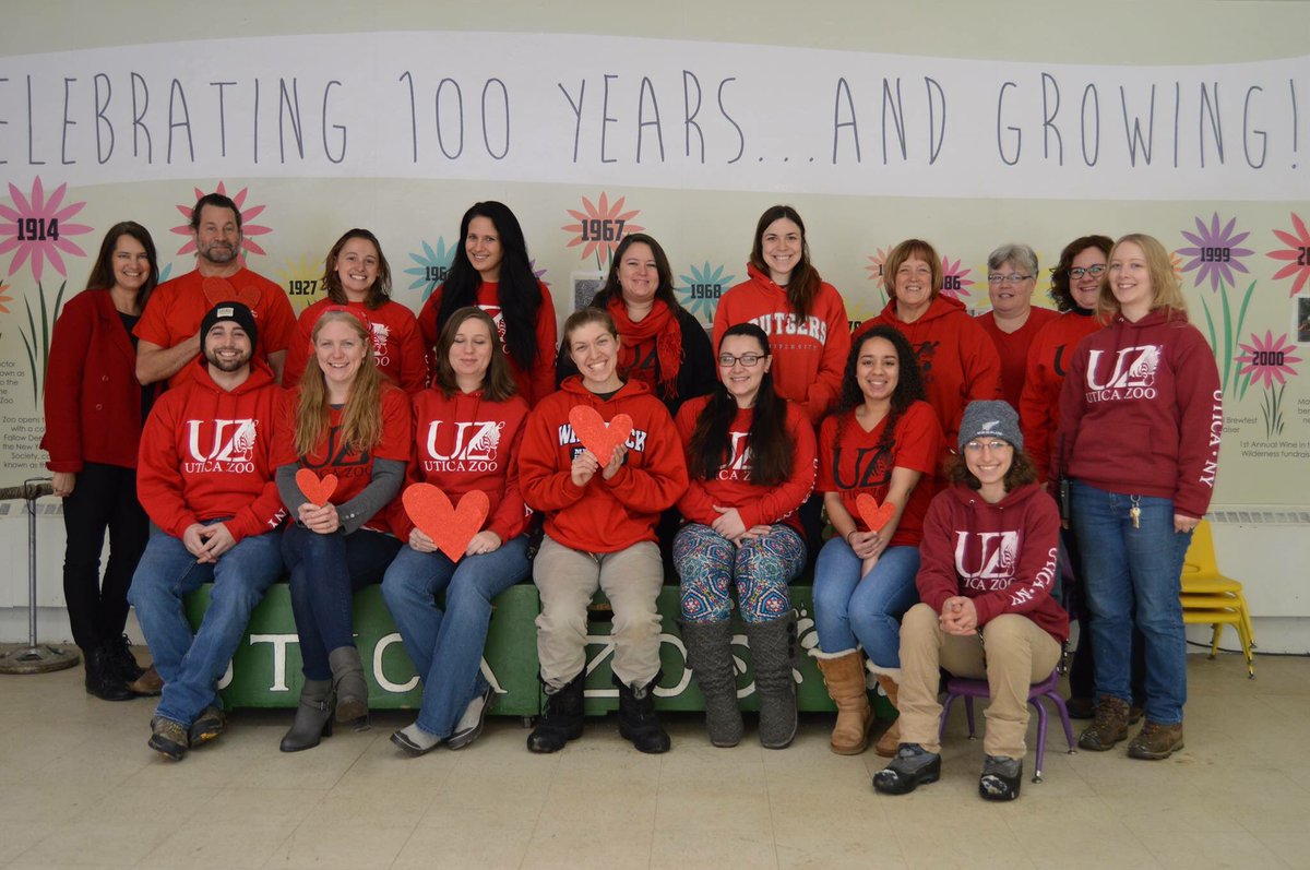 UticaZoo's tweet photo. UZ staff is wearing red today to support #GoRedForWomen. Join us for a Red Tea Party at 3:30pm: https://t.co/V4E2zigiFi #GoRedUtica https://t.co/zTixHfkcZQ