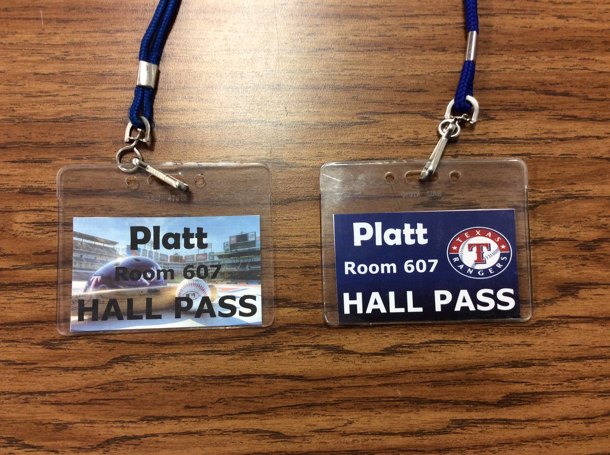 PlattsMVPs's tweet photo. Check out my brand new hall passes. Thanks, Mrs. Poehls. https://t.co/elbiecpnc8