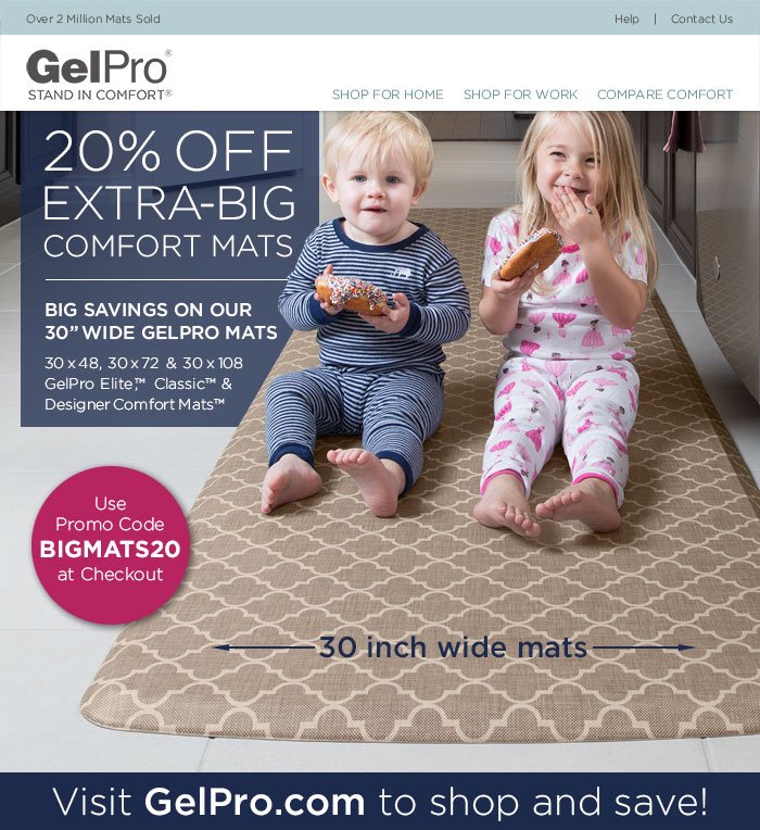 GelPro's tweet photo. New wider GelPro Comfort Mats are here and on #SALE! Cover your workspace in comfort.
#GelPro #comfort #madeinusa #designer #kitchen https://t.co/1mPd6mKqBC