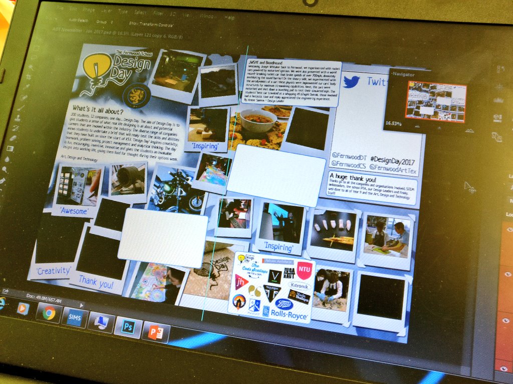 FernwoodDT's tweet photo. #DesignDay2017 #newsletter nearly ready to go! Huge thank you to the #DesignLeaders helping to write the blog's! #dtchat #design #technology https://t.co/Tr5F9PJCCy