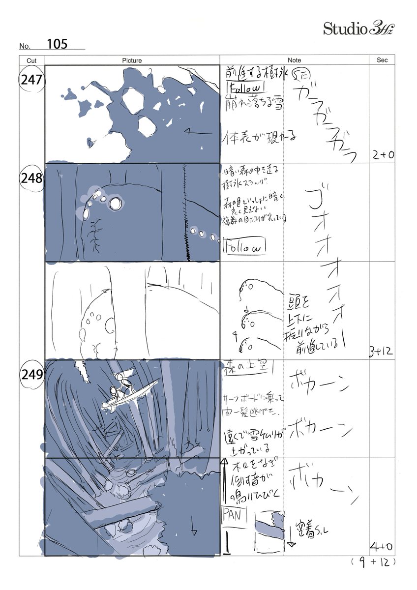 樹氷スラッグの襲撃からそれを追いかけるまでの作画は亀澤蘭さん。
ここではココナやTT-392の瞬き芝居など、いつもこだわりを感じさせる仕事ぶり。今後が楽しみな若手だ。
#フリフラ_アニメ