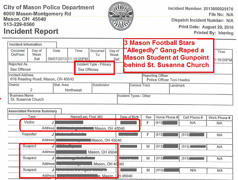 FireCastner's tweet image. Castner &amp;amp; @MHSComets knew of this "alleged" Gang Rape of a @MasonSchools student at gunpoint by 3 Mason "Stars." AND STILL PLAYED THEM #LGL