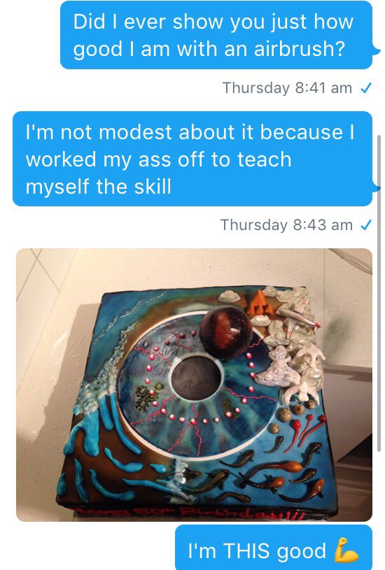 cakeandmadness's tweet image. Practice a skill long enough and you'll kick ass. #notmodest #ALLairbrush