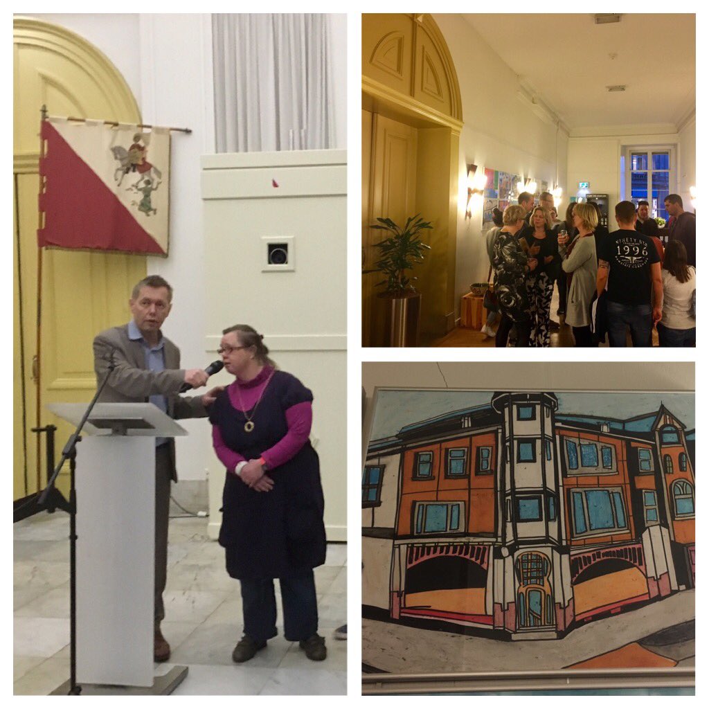 Nog één keertje dan! Komt allen kijken naar het werk van de kunstenaars en kunstenaressen van De Wijde Doelen, t/m 23 feb op het Stadhuis!