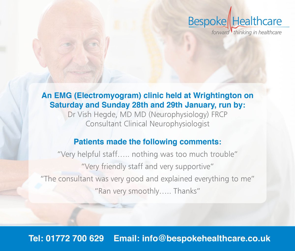 We really value patient feedback and we have received some lovely feedback from one of our clinics last week.