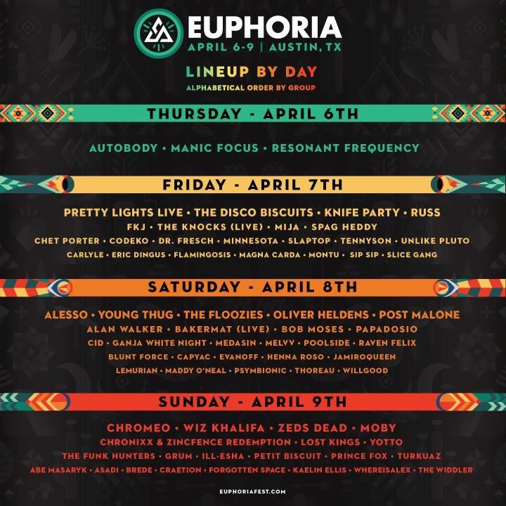 atxconcert's tweet photo. ICYMI: The @euphoriafest lineup is STACKED!! Get tix before the prices go up.

Save $$$ with our code: atxconcert

https://t.co/mrwi99RZfU https://t.co/YjF3zQb54s