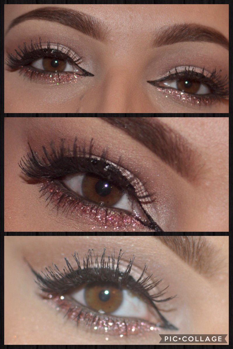 Loved creating this with my <a href="/shopvioletvoss/">VioletVoss™Cosmetics</a> pallet <a href="/UrbanDecay/">Urban Decay</a> eyeliner in perversion. Then pure glitter under eye💖