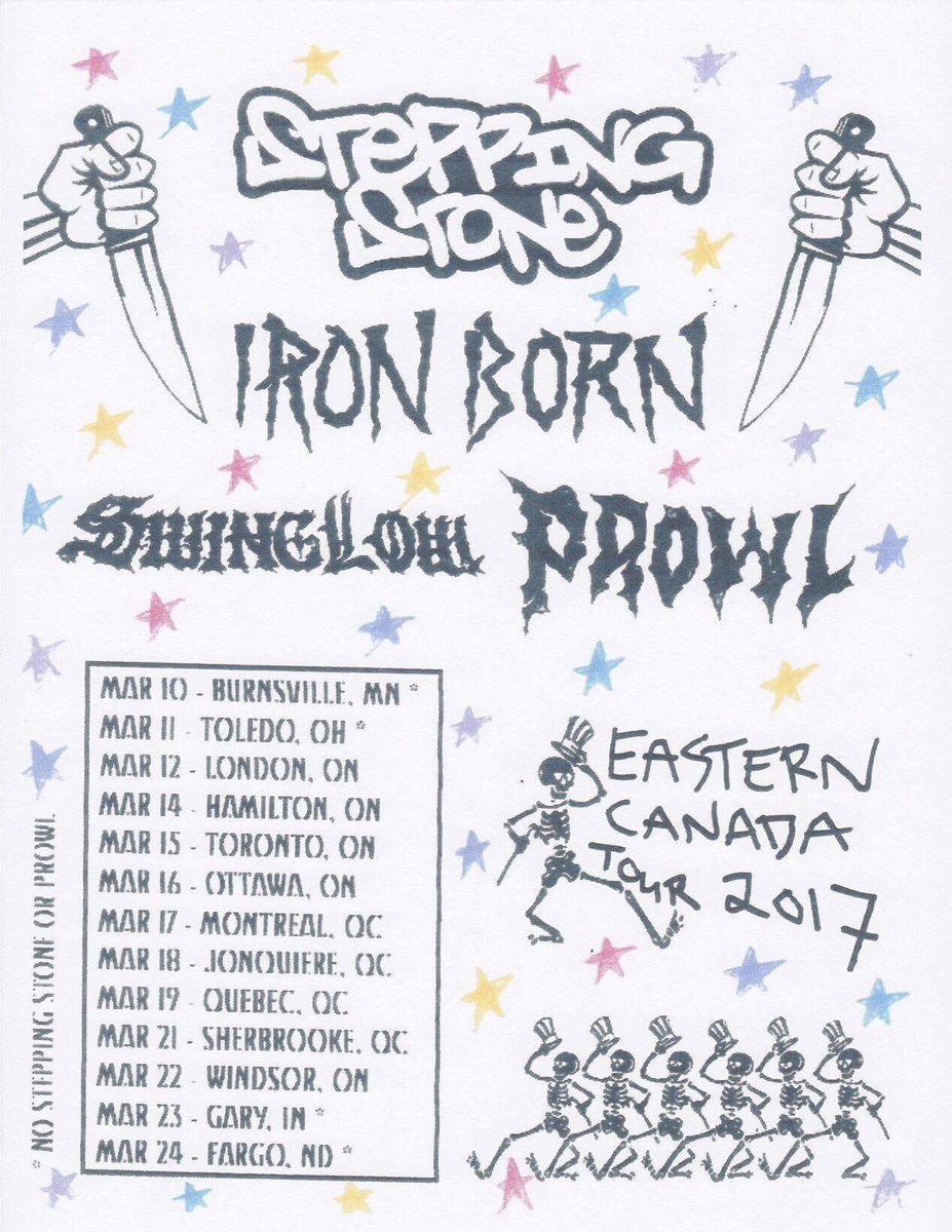 Hitting the road with some big dogs next month. All these bands kill it. Couldn't be more stoked.