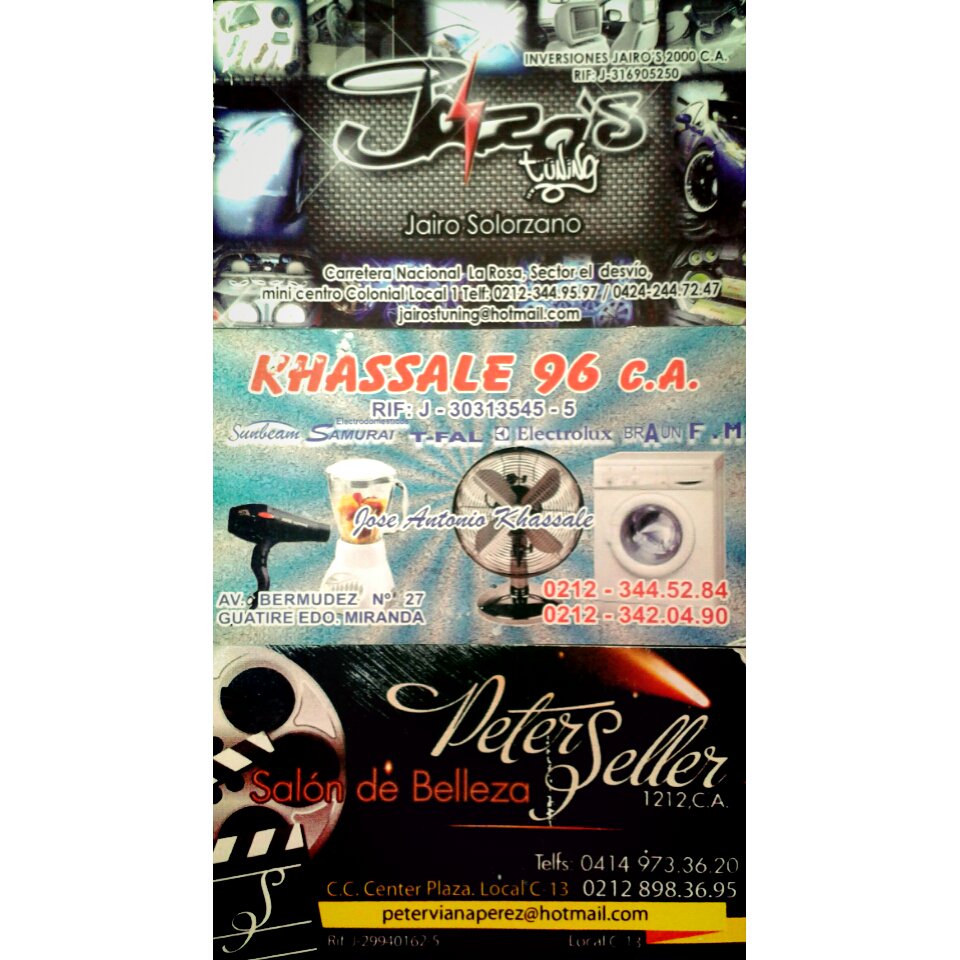 Parte de mis aliados comerciales en SÚPER HITS Y EN EL BONUS TRACK: Salón de Belleza Peter Seller- Khassale 96 - Inversiones Jairo's 2000