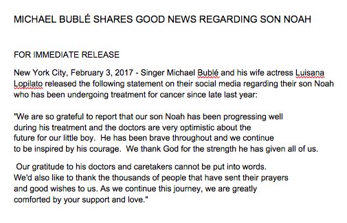 Michael Bublé (@michaelbuble) on Twitter photo 